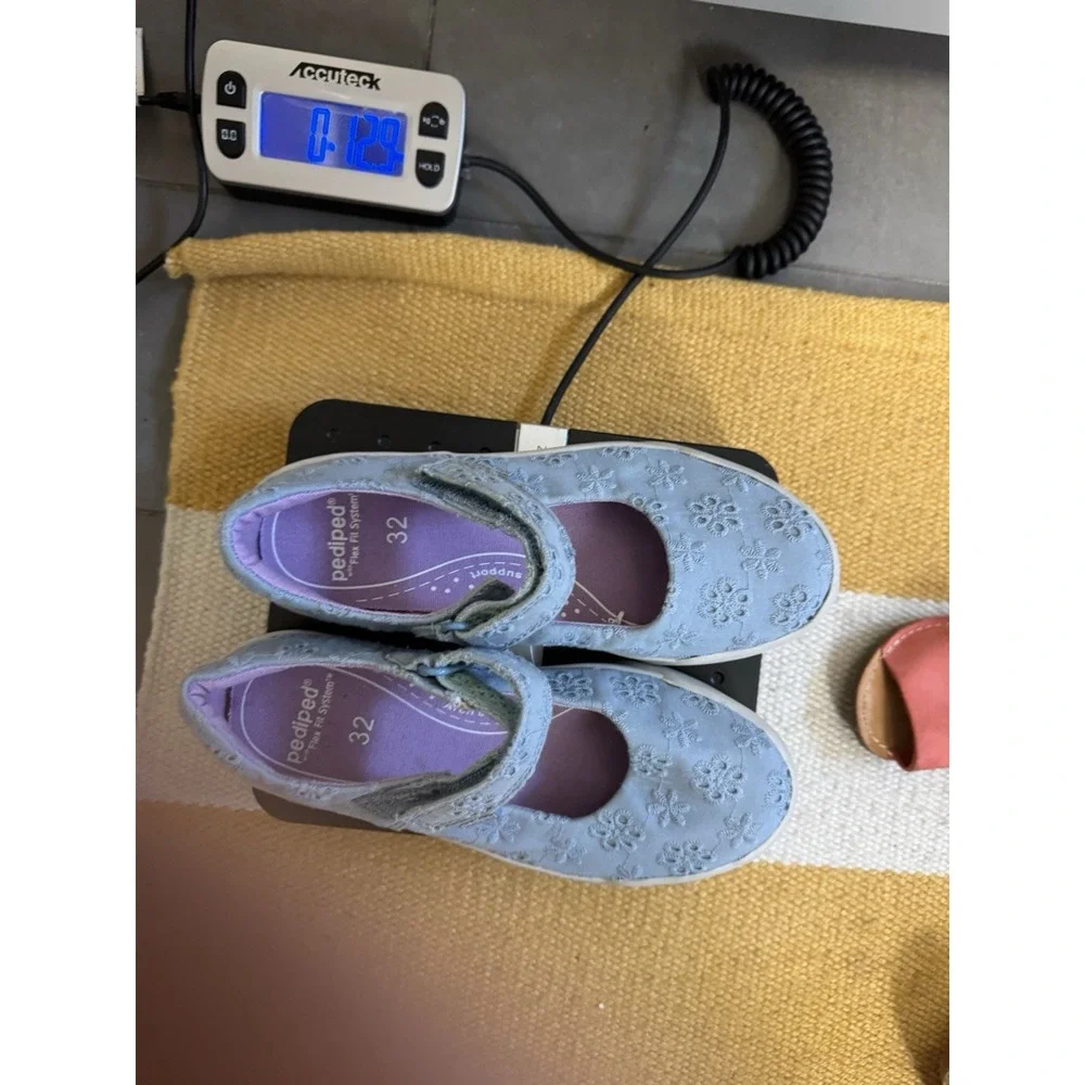 PEDIPED Flex Fit Barbara Eyelet Mary Jane Shoe Blue girls‎ size 1